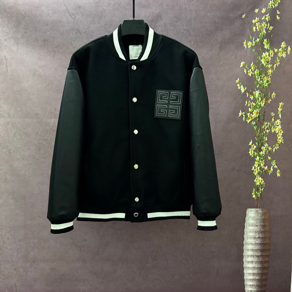Givenchy Black Varsity Jacket with White Trim